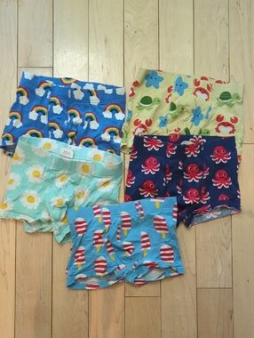 Maxomorra Kids' Organic Colorful Patterned Boxer Briefs Set Of 5 - 6 Years